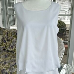 Cabi White Tuckable Shell Blouse L